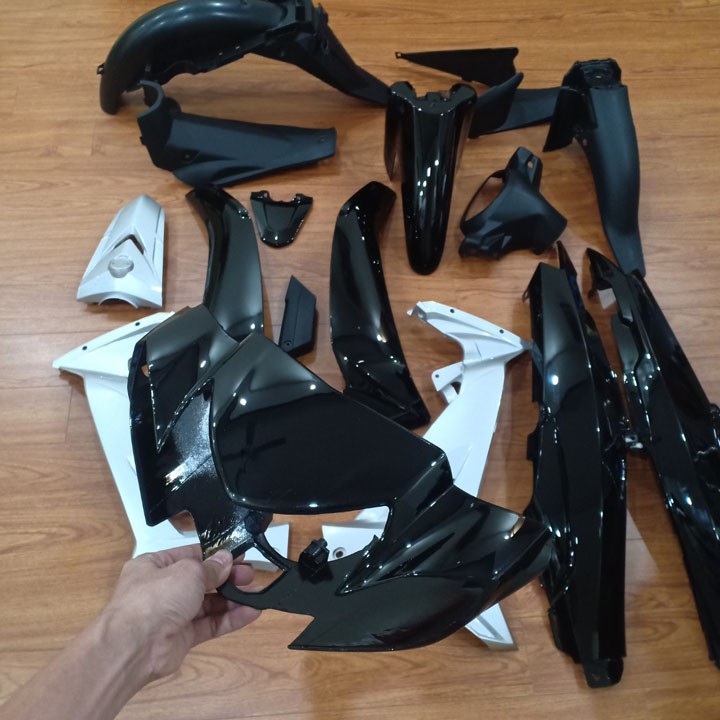 Bộ dàn áo xe SIRIUS màu ĐEN phanh CƠ , nhựa nguyên sinh ABS cao cấp