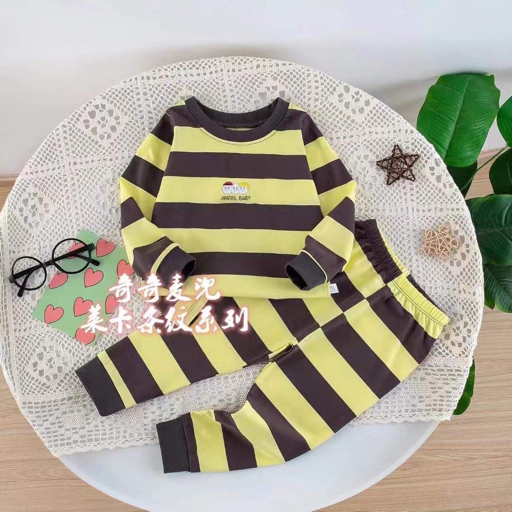 Đồ bộ cho bé quảng châu xuất hàn Bộ quần áo dài tay QiQi cotton xuất Hàn cho bé trai và bé gái