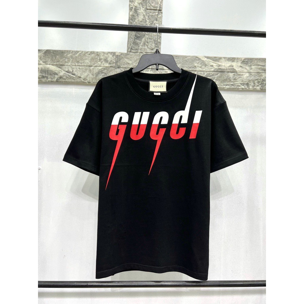 Áo Phông GUCCI Nam Nữ Unisex, Áo Thun Tay Lỡ GC BLAZE Form Rộng Chất Liệu Cotton Hai Màu Đen Chinstoreunisex