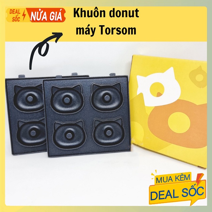 Bộ khuôn lẻ máy nướng mặt gấu Donut sử dụng máy Torsom [Sẵn hàng]