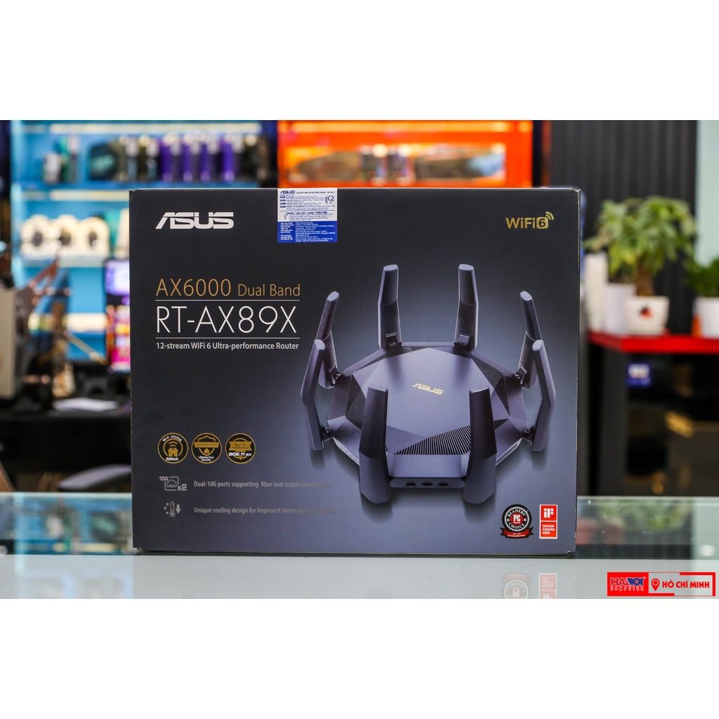 Bộ phát wifi 6 Asus RT-AX89X AX6000Mbps Gaming MU-MIMO and OFDMA (Chính Hãng Asus Việt Nam)