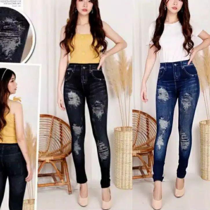 Quần Legging Jean Rách Cá Tính Cho Nữ 4.4 Shopee