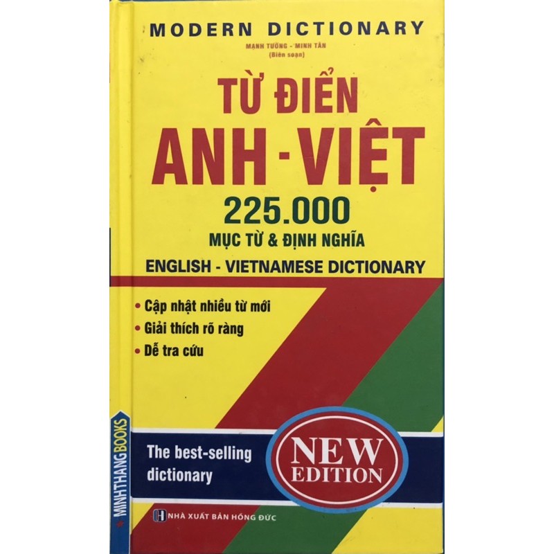 Sách - Từ điển Anh - Việt 225000 mục từ và định nghĩa