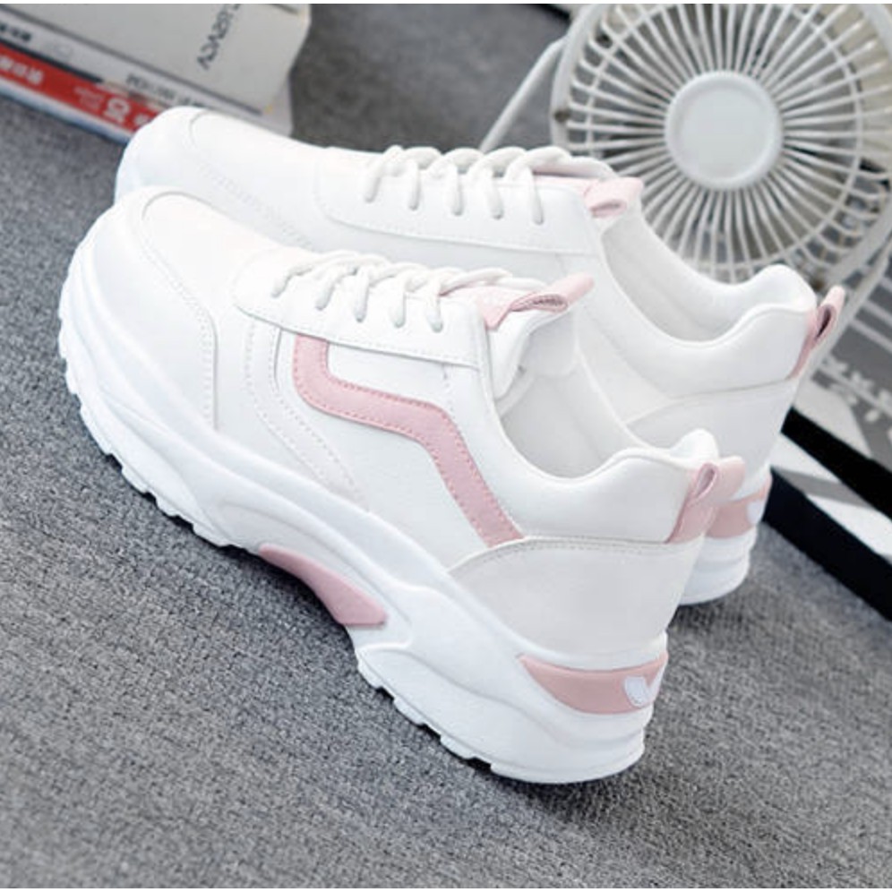 Giày nữ đế cao Sneaker chiều cao 2 sọc hottrend new | BigBuy360 - bigbuy360.vn