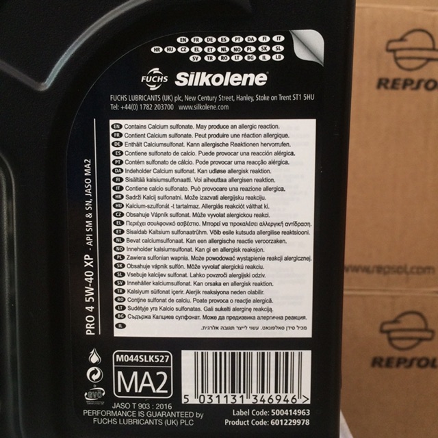 Nhớt Cao Cấp Fuchs Silkolene Pro 4 5W-40 Mẫu Tem Châu Âu Made in UK