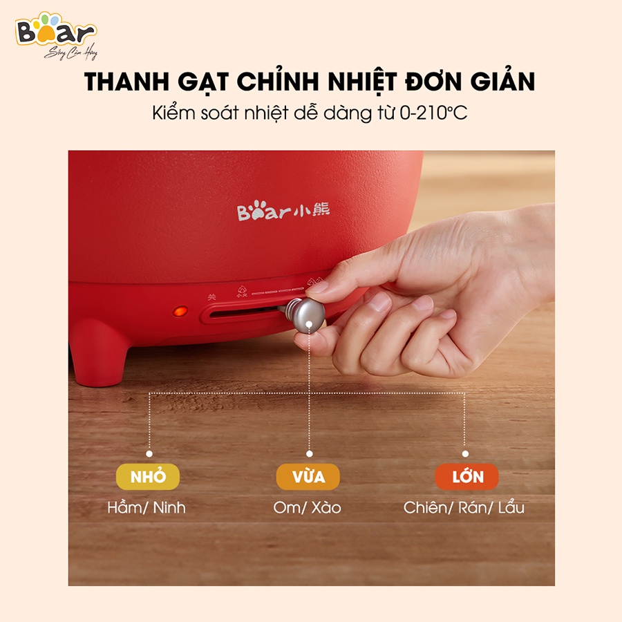 [Bear Chính Hãng] Nồi lẩu uyên ương Bear 6L, 2 ngăn, 2 màu lựa chọn (đỏ, trắng kem)