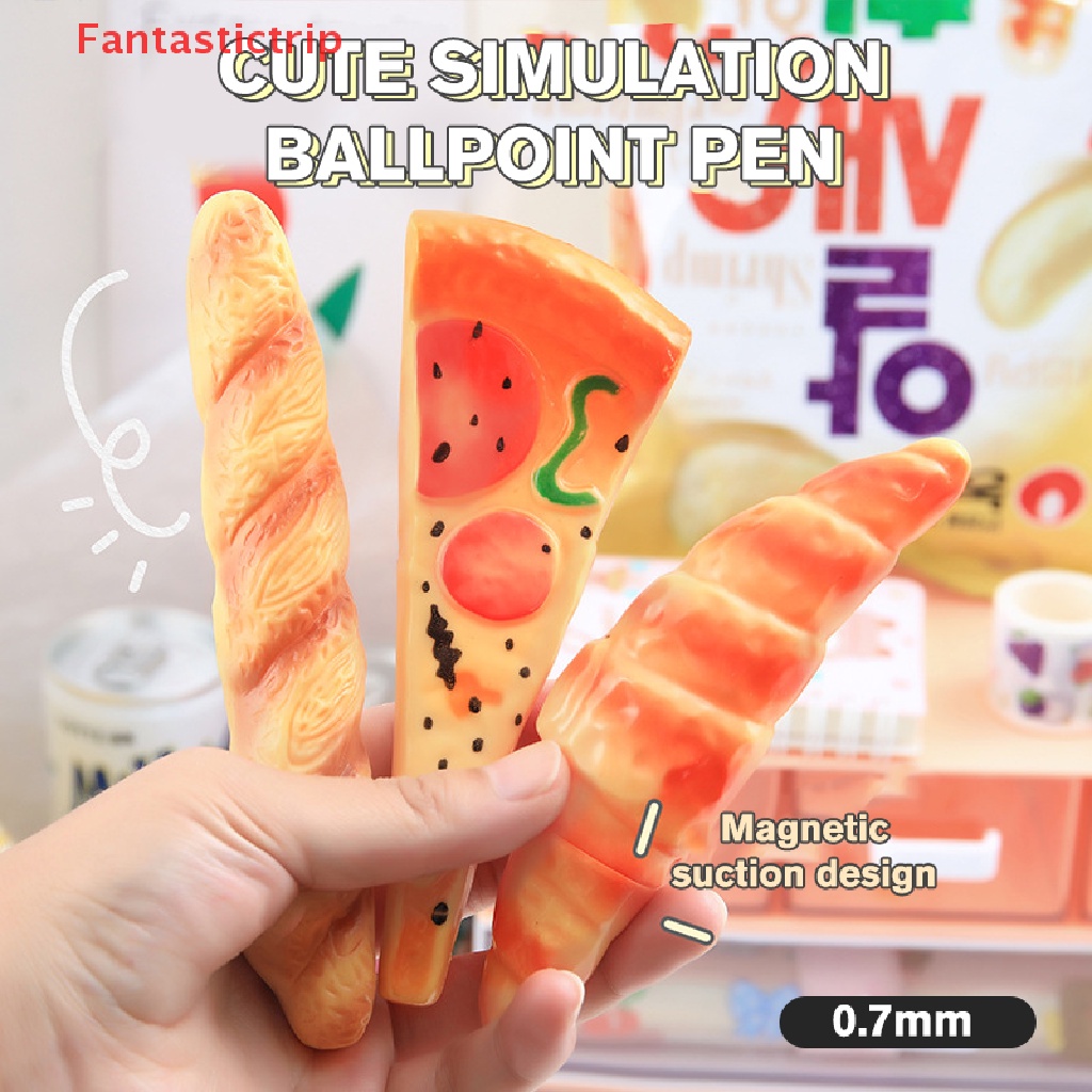 [Fantastictrip] Bút Bi Hình Bánh Mì / Pizza / Hot Dog Dễ Thương 0.7MM Vui Nhộn Mới Lạ Làm Quà Tặng Cho Học Sinh / Văn Phòng