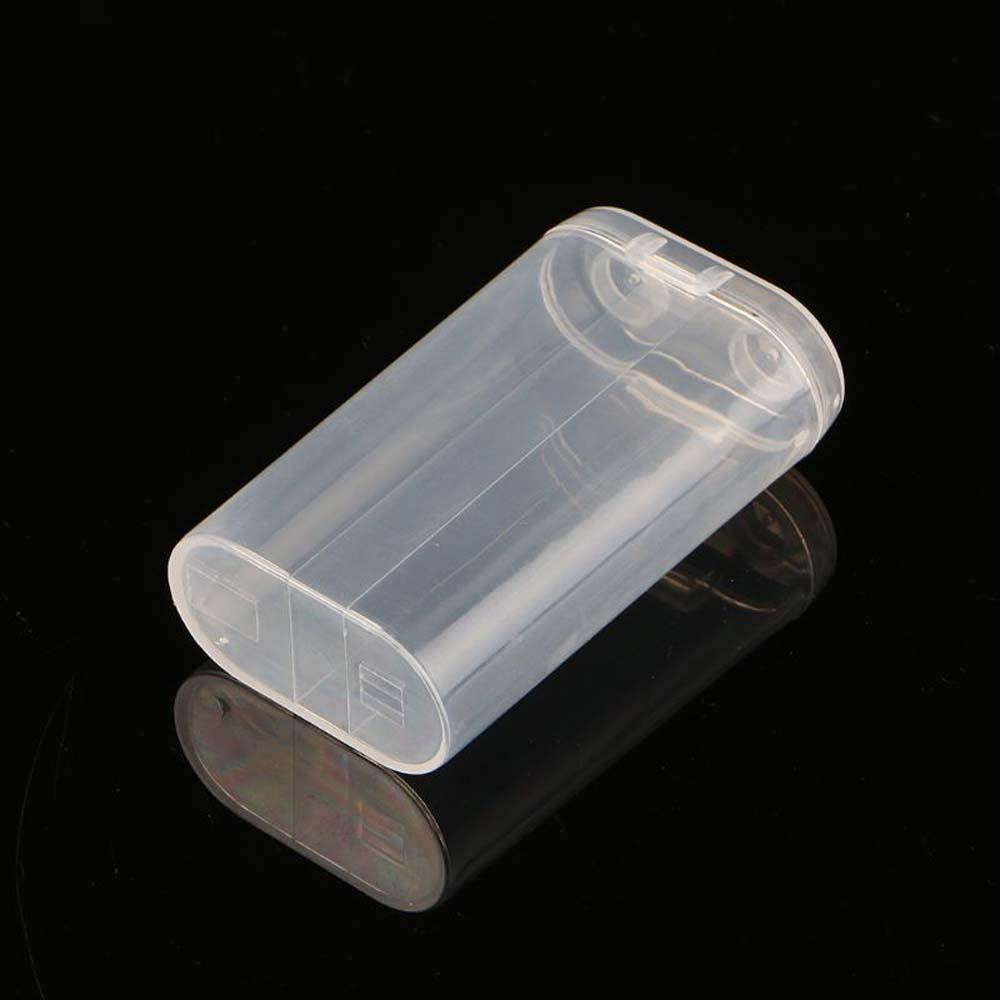 Set 4 Hộp Nhựa Trong Suốt Đựng Pin Sạc Dự Phòng 2X18650 Giá Đỡ