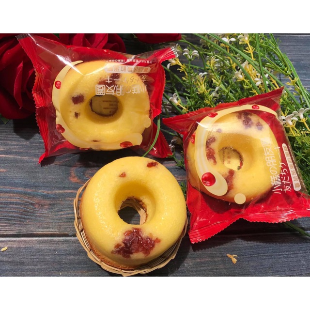 Bánh Bông Lan Donut Đậu Đỏ