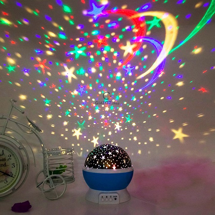 Đèn ngủ chiếu sao tự xoay 360-Món quà tuyệt vời cho đêm Giáng Sinh