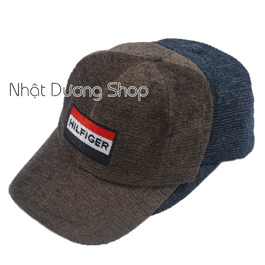 Nón kết nhung thêu Hilfger chất liệu vải nhung mềm đẹp hích hợp cho nam và nữ