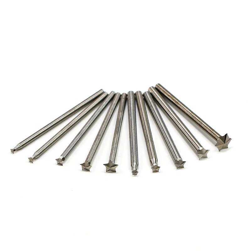 Mũi tỉa ngôi sao 5 cánh, mũi hình sao cốt 3mm lắp máy mài khuôn cầm tay lưỡi 3 4 5 6 8