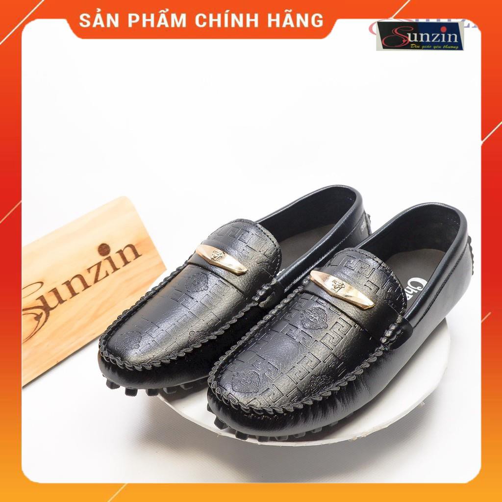HCM-Giày DA THỜI TRANG NAM VL175 MÀU ĐEN - Kiểu Giày lười, Giày mọi - chất liệu da cán mờ