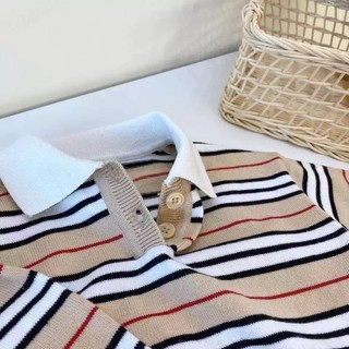 Áo len mỏng kẻ ngang cổ polo cho bé