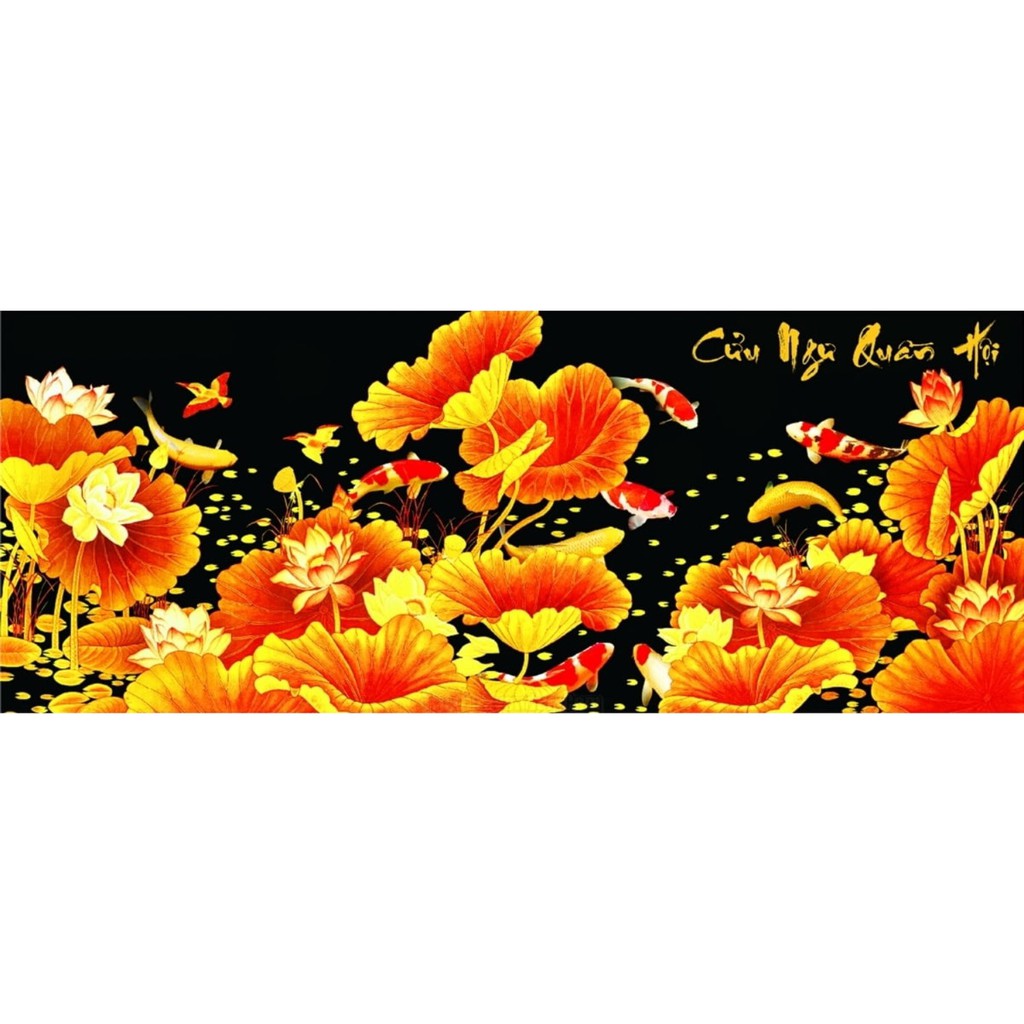 tranh đính đá cửu ngư quần hội vs119 (175×75)