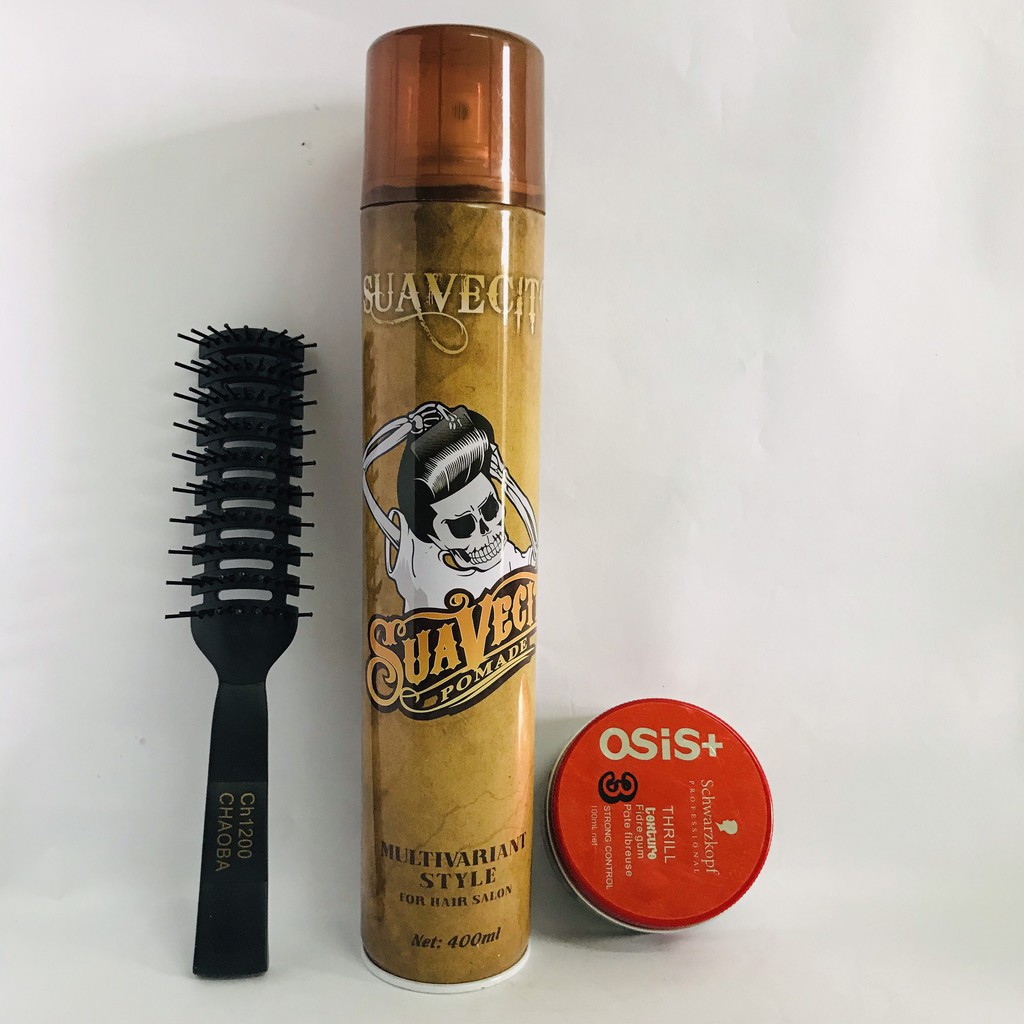 Combo GôM XỊT TÓC  SUAVECITO + Sáp Vuốt Tóc Osis Thrill 3 Dẹp Xám