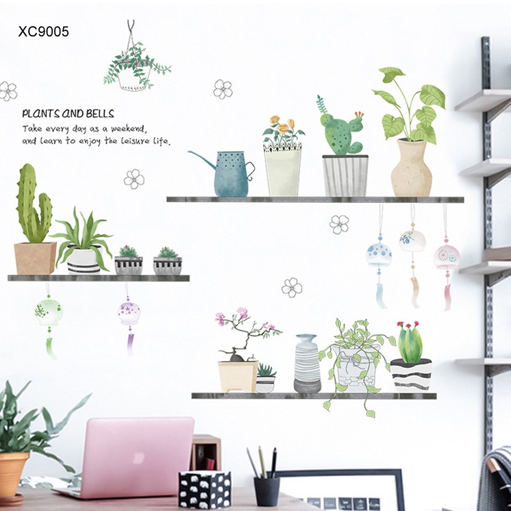 Decal trang trí chạu xương rồng chất liệu PVC sắc nét