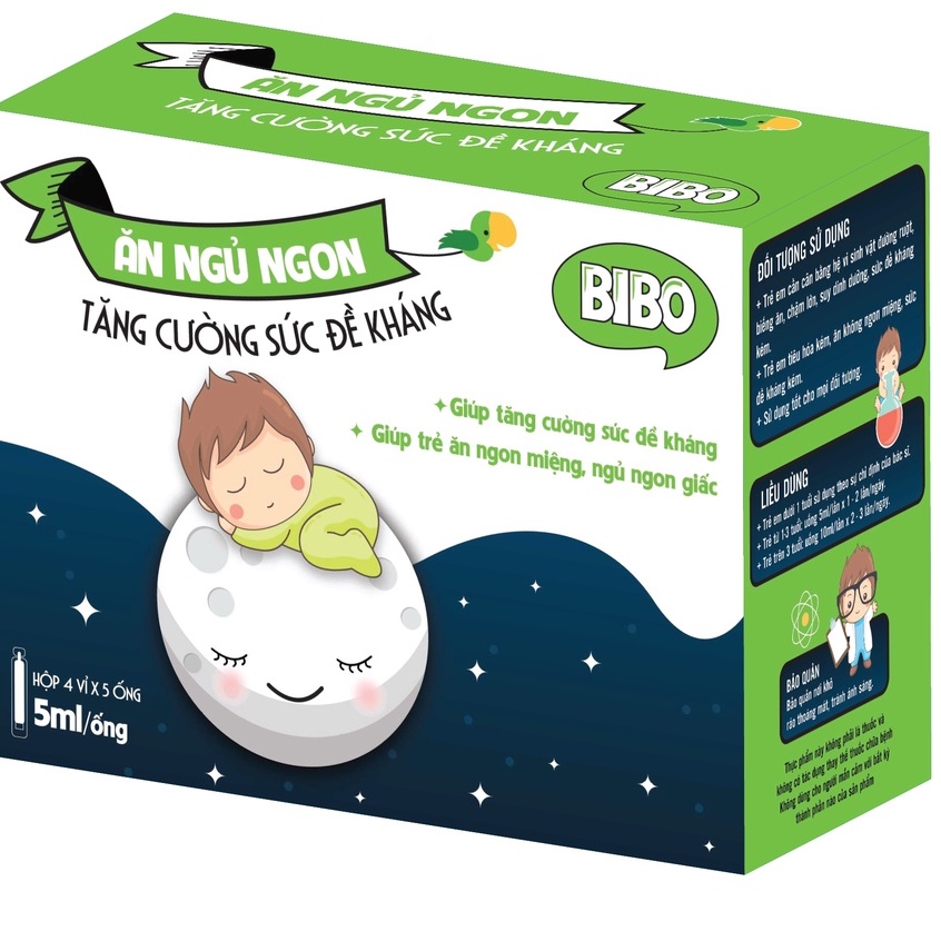 ĂN NGỦ NGON BIBO – Giúp tăng cường sức đề kháng ở trẻ em, cân bằng hệ vi sinh đường ruột, giúp trẻ ăn ngon (20 ống)
