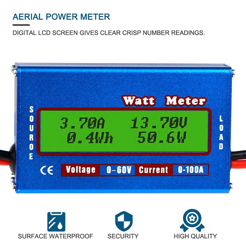 100A 60V High Accuracy Digital LCD Watt Tester Power Meter