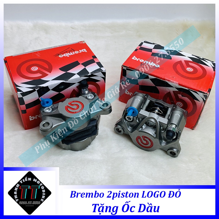 Heo Dầu Trước BRCMBE 2 piston Logo Đỏ, Kèm Pát Trước CNC. Thông dụng cho các dòng xe. Bền Bỉ, Sang Trọng, dễ lắp đặt