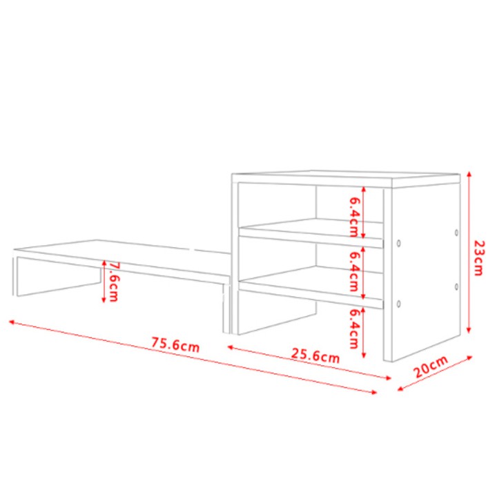 Kệ máy tính kệ laptop gỗ lắp ghép kệ để màn hình máy tính tặng kệ đựng bút tài liệu văn phòng