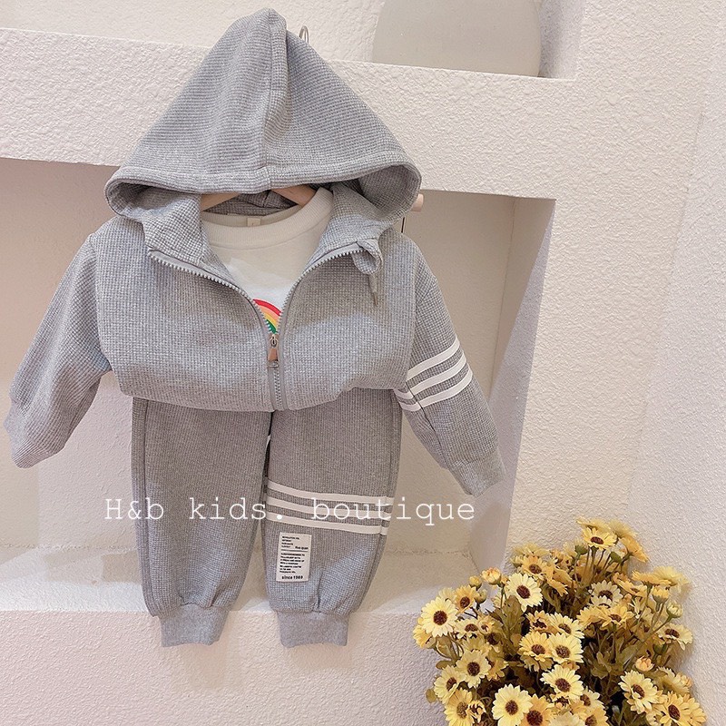 Bộ nỉ da cá phong cách thể thao cá tính- Bộ quần áo thu đông cho bé