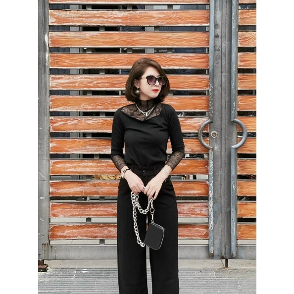 Áo giữ nhiệt phối ren🍒 hottrend 2021🍒Áo co dãn 4 chiều phối ren siêu đẹp
