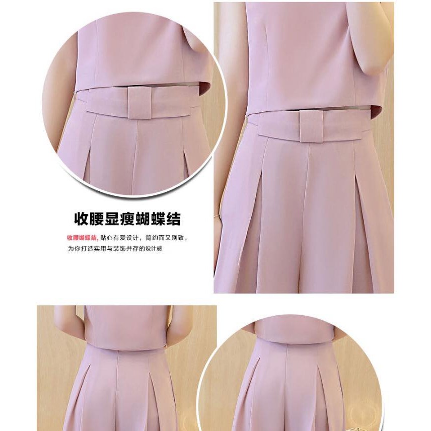 Set áo croptop+ quần ống rộng Culottes | BigBuy360 - bigbuy360.vn