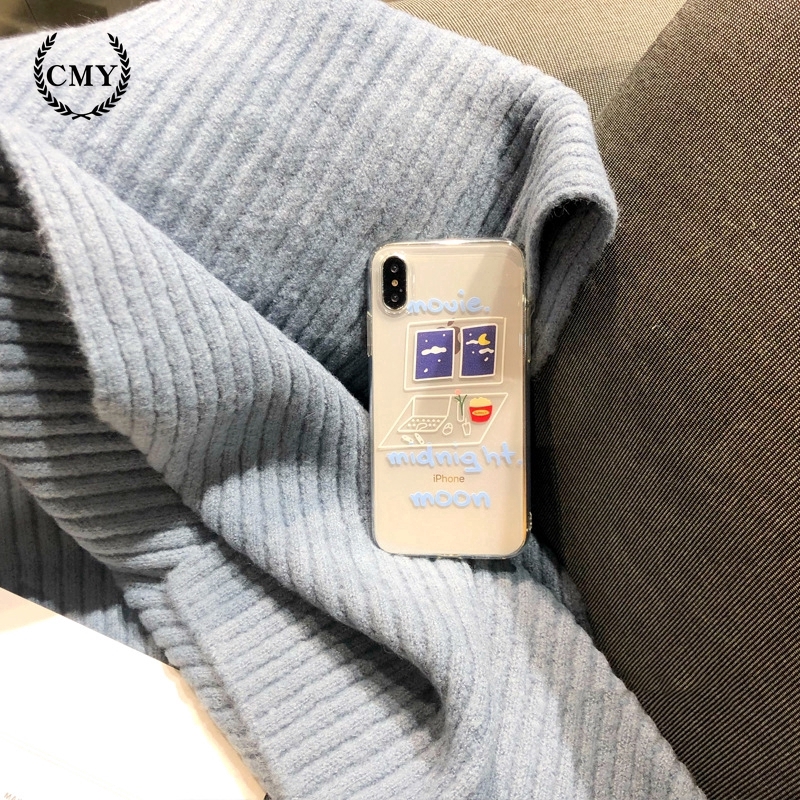 Ốp điện thoại vẽ họa tiết đêm tối hoạt hình đáng yêu cho IPHONE 11/ 11PRO 11PROMAX X XR XS XSMAX 7 8 PLUS SE | BigBuy360 - bigbuy360.vn