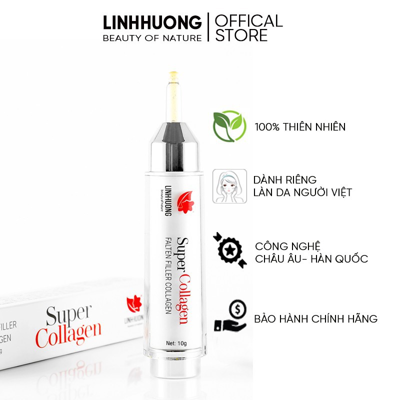 Super Collagen tinh chất vang 24K Linh Hương, chống lão hóa, chống nám, tàn nhang, trắng da,10ml