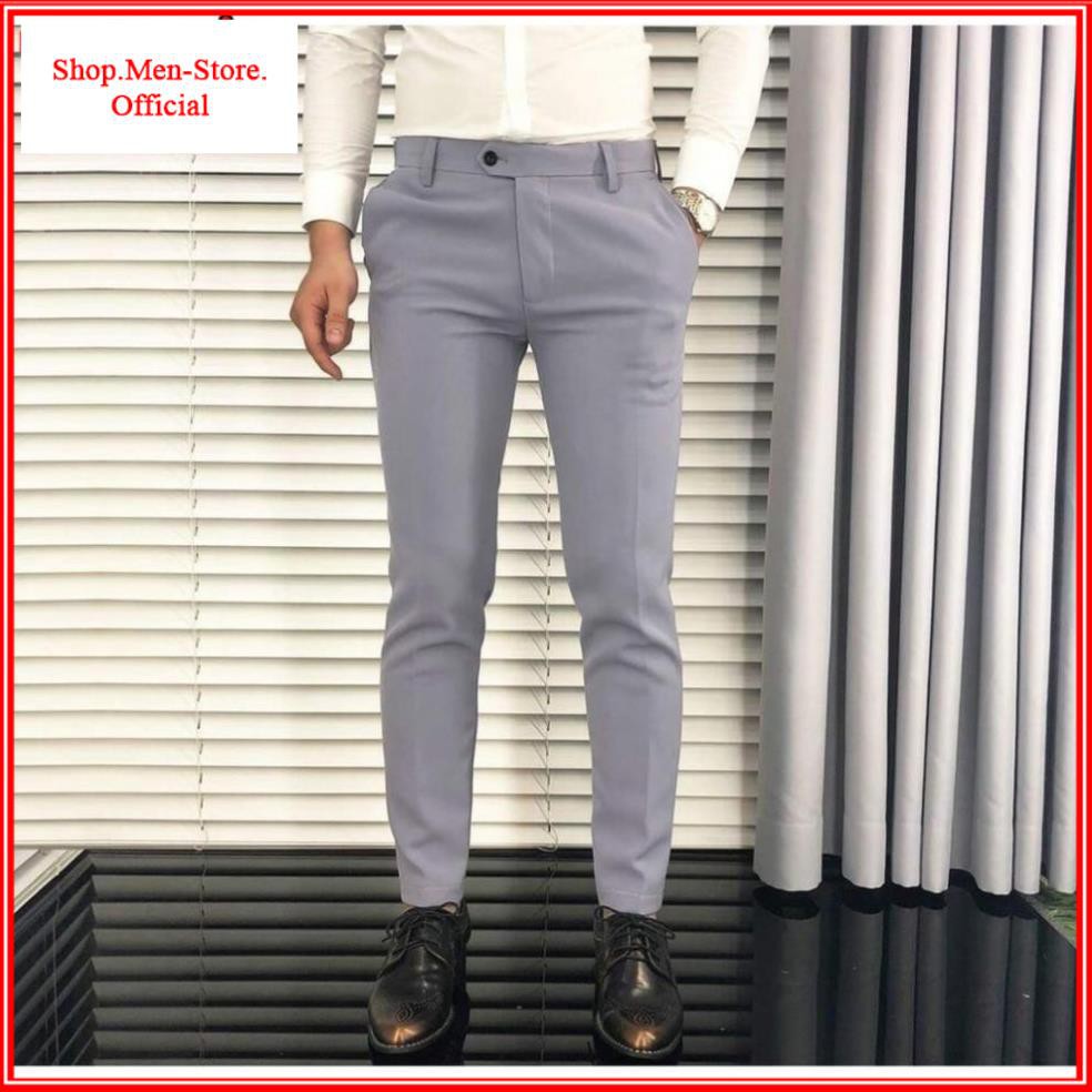 Quần âu nam phong cách Hàn Quốc dáng ôm thời trang vải chống nhăn không xù