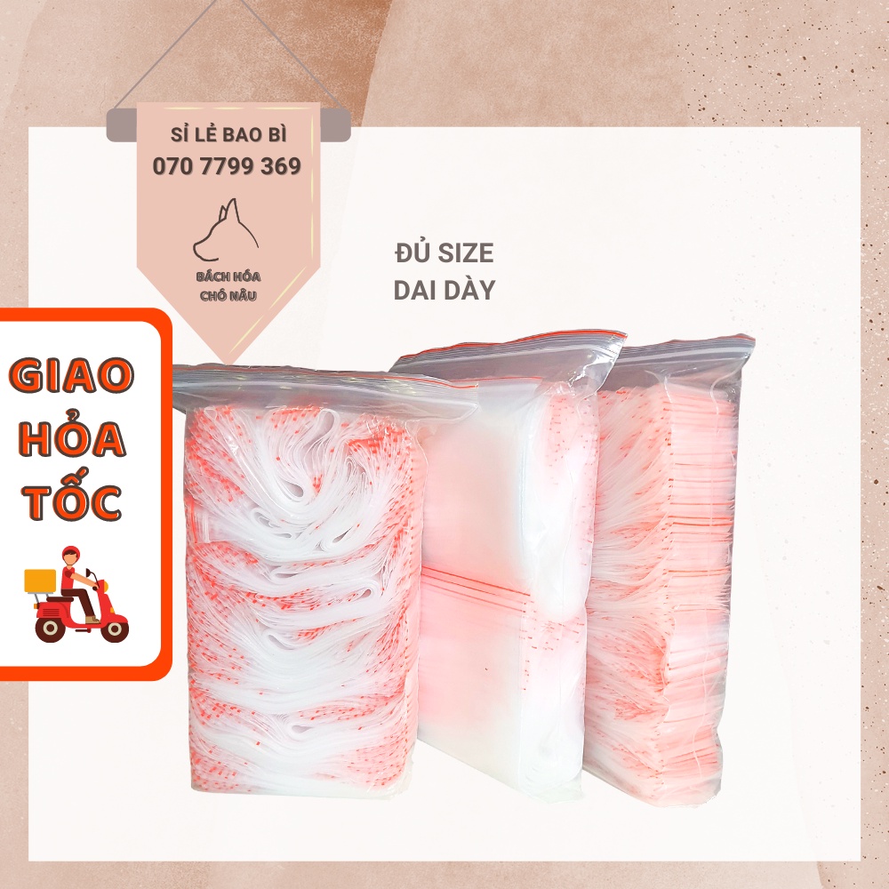 [HCM] Túi Zip Chỉ Đỏ 100GR [ Đủ Size] Dày Đẹp Đựng Mỹ Phẩm, Thức Ăn, Sử Dụng Văn Phòng Siêu Tiện Lợi