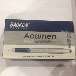 Hộp 12 cây Bút bi gel mực nước xanh nét to Acumen (Baoke)