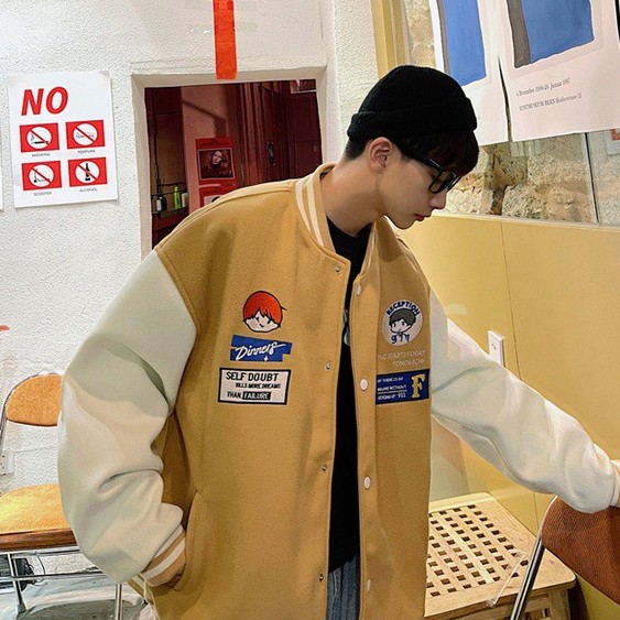 Áo Khoác Bóng Chày Thiết Kế Thêu Chữ Hợp Thời Trang Cho Nam