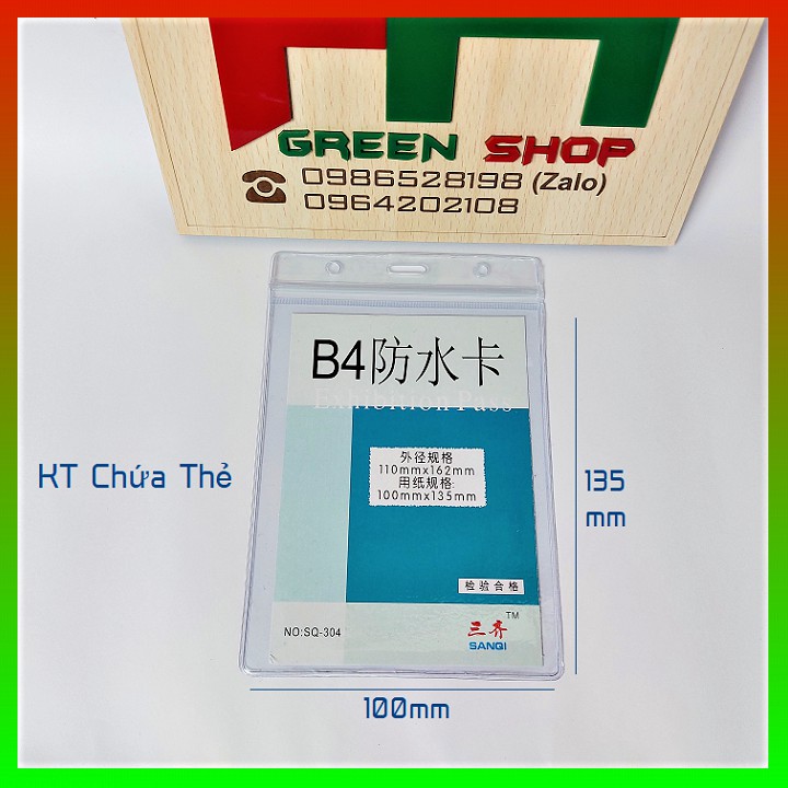 10 bao đựng thẻ nhân viên loại dọc kích thước đựng thẻ 100x135mm