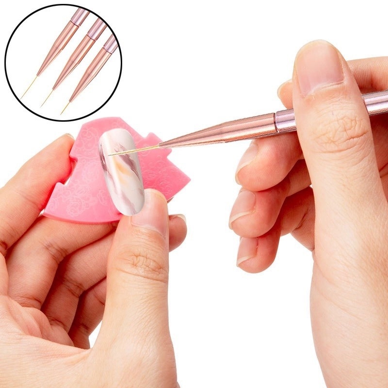 Set 3 Cọ Vẽ Trang Trí Móng Tay Nghệ Thuật Chuyên Nghiệp
