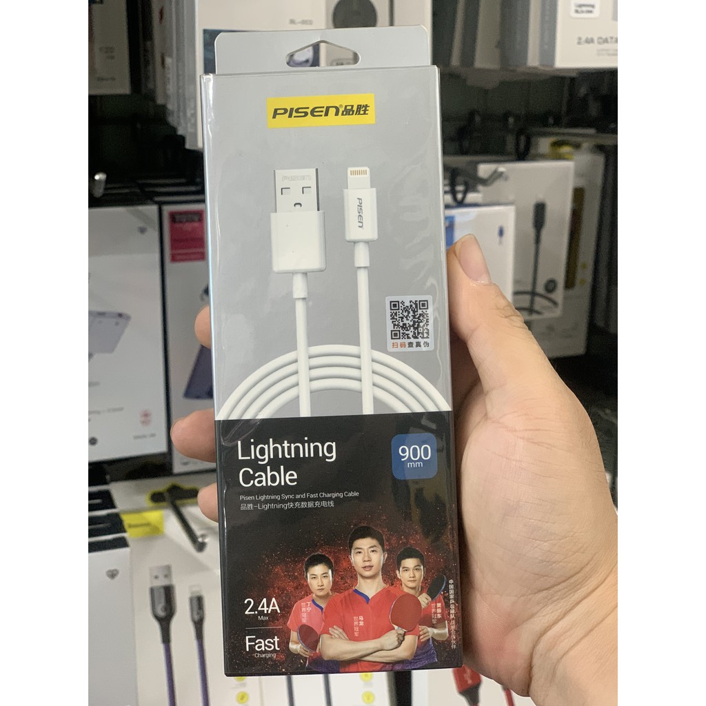 🌟CHÍNH HÃNG🌟 Cáp PISEN Lightning iphone , ipad , lightning iphone 4 4s 5 5s 5se trở lên- siêu bền sạc nhanh 2,4a