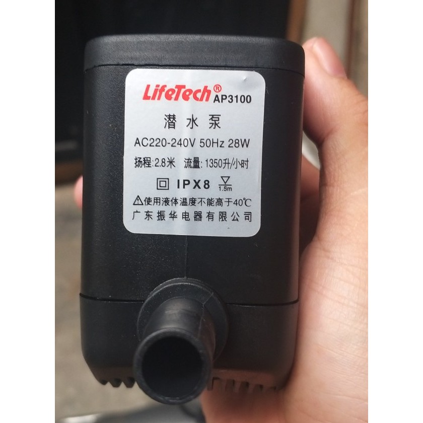 Máy bơm Lifetech AP 3100 công suất 28W dùng cho hồ cá cảnh, hòn non bộ