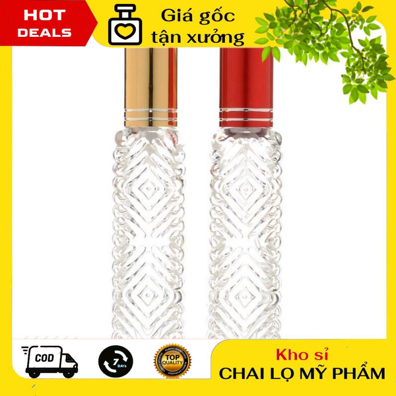 Lọ Chiết Nước Hoa ❤ GIÁ TẬN GỐC ❤ Chai lọ chiết nước hoa thủy tinh 12ml có Gân hoa văn đựng dầu thơm, phụ kiện du lịch