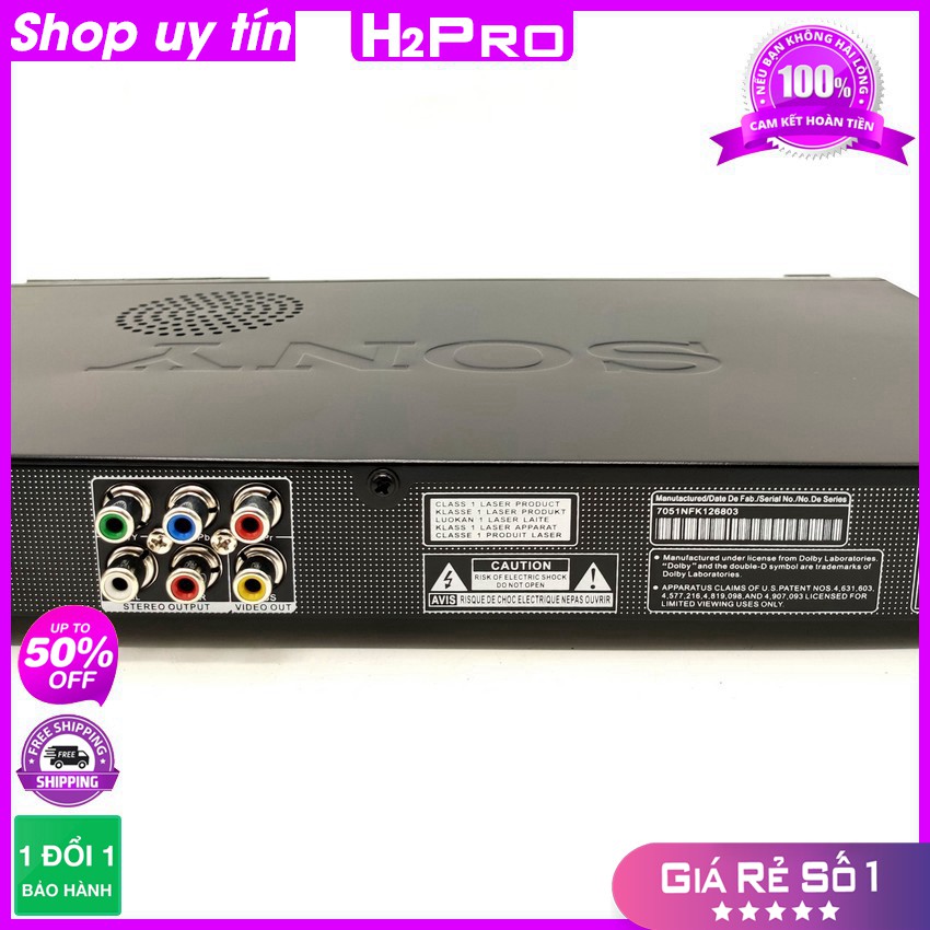 [RẺ VÔ ĐỊCH] Đầu đĩa DVD Sony DVP-NS628P H2Pro USB-Thẻ nhớ,tích hợp loa và 2 cổng cắm loa rời, đầu dvd karaoke sony cao 