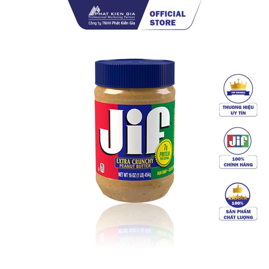 Bơ Đậu Phộng Hạt Jif 454g