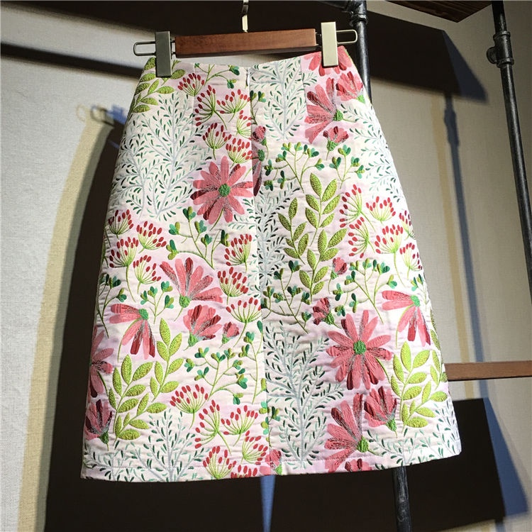 Chân Váy Hoa Lưng Cao Dáng Chữ A Thiết Kế Mới Thời Trang Mùa Thu Dành Cho Nữ
