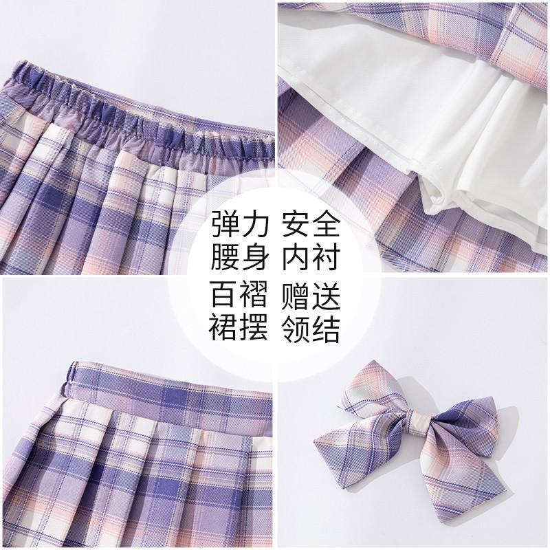 Chân Váy Ngắn Xếp Ly Sọc Ca Rô Thời Trang Mùa Hè Xinh Xắn Cho Bé Gái