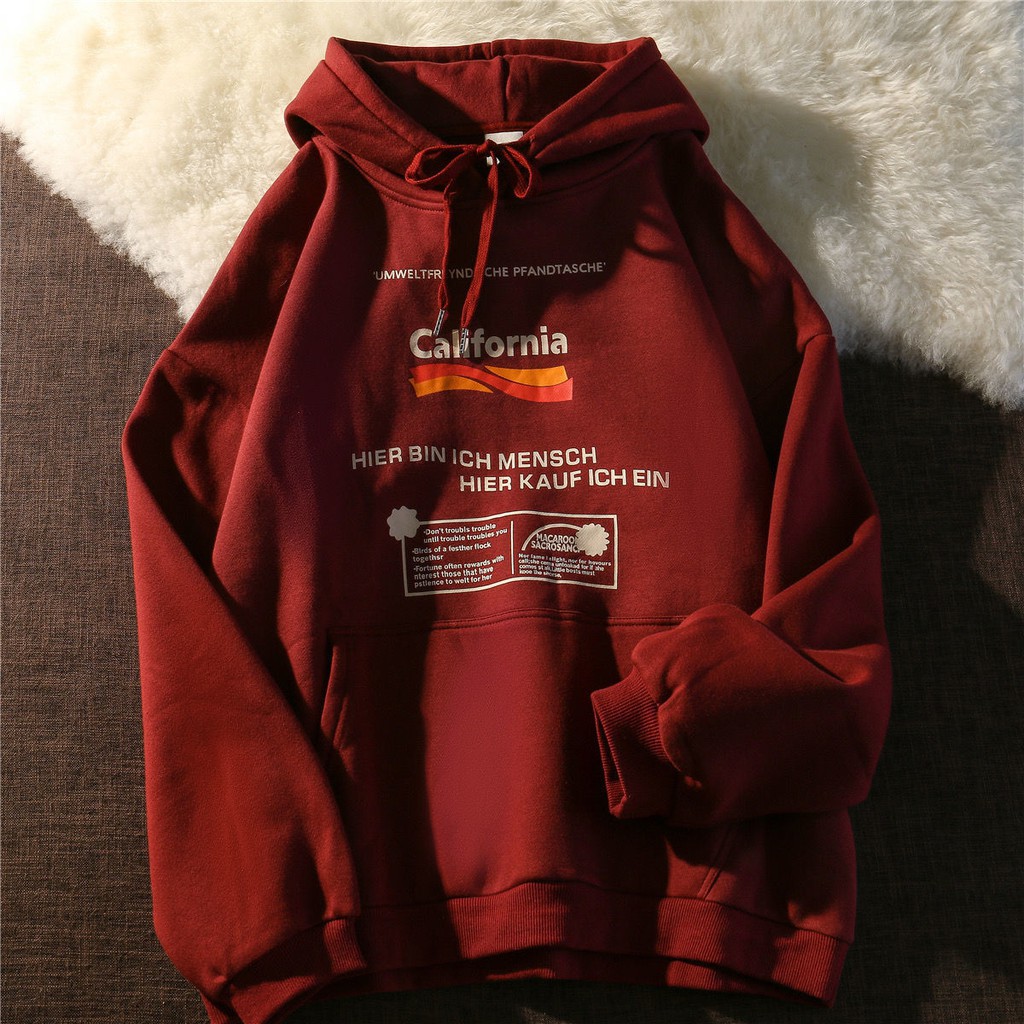 Áo hoodie dáng rộng in chữ kiểu retro đường phố Mỹ thời trang thu đông cho các cặp đôi | BigBuy360 - bigbuy360.vn