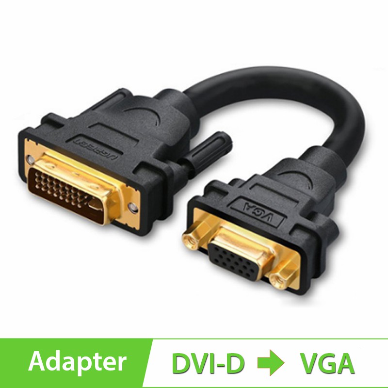 [Mã ELFLASH5 giảm 20K đơn 50K] Cáp chuyển đổi DVI to VGA (24+5) chính hãng Ugreen 30499