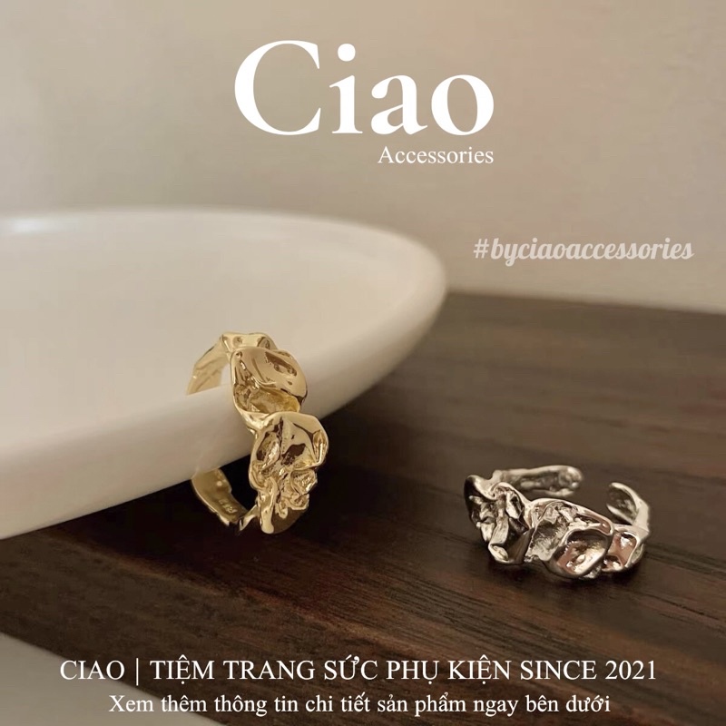 [HOẢ TỐC 1H] Nhẫn mạ bạc S925 thiết kế nhúng mới lạ phong cách trendy tinh tế Matthew Ciao