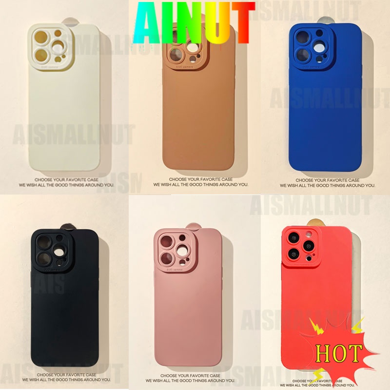 Ốp điện thoại TPU silicon mềm chống bụi chống sốc màu trơn thích hợp cho iPhone 13 12 11 Pro Max 7 8 Plus X XS XR XSMax