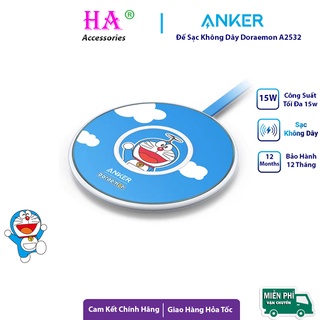 Đế sạc không dây anker x doraemon powerwave slim pad max 15w a2532