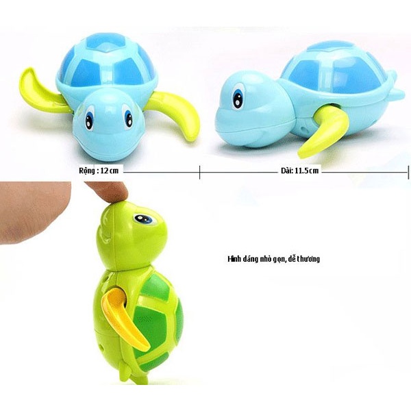Rùa Bơi Vặn Cót Đồ Chơi Nhà Tắm Vui Nhộn Kích Thước Lớn 12cm Màu Ngẫu Nhiên