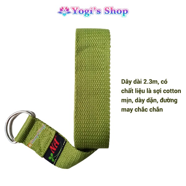 Dây Tập Yoga Dài 2.3m, Bản Rộng 3.8cm, Dày 2mm, Chất Liệu Cotton | Nhiều Màu Lựa Chọn